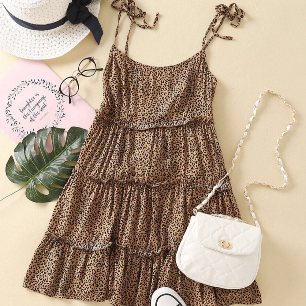 Leopard Print Dress with ties